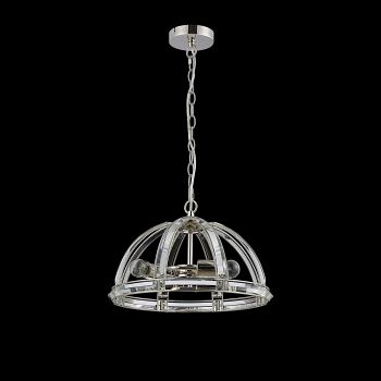 Baltimore Polished Nickel And Clear 3 Light Pendant LT32259