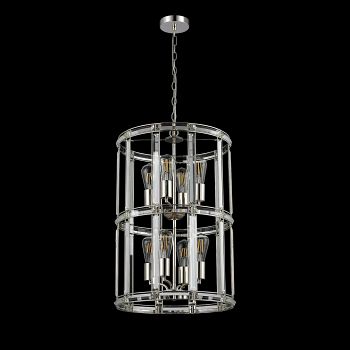 Baltimore Polished Nickel And Clear 8 Light Pendant LT32256