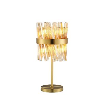 Boise Table Lamp With Amber Glass Finish