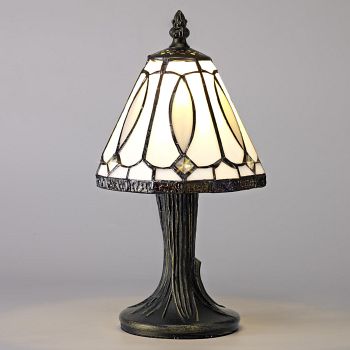 Charlotte White And Grey Tiffany Table Lamp LT30178