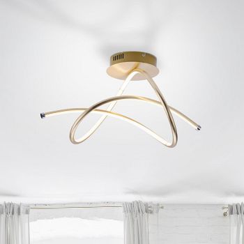 Violetta LED Twisted Gold Ceiling Fitting 15441-12