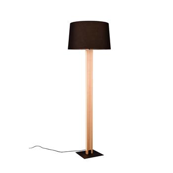 Rahul LED Natural Wood And Black Floor Lamp 447610232
