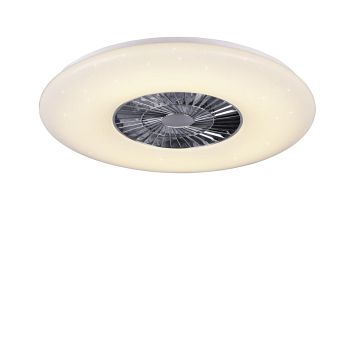 Visby Chrome & Matt White LED Large Fan Light R62402906