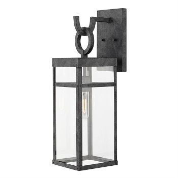 Aged Zinc Outdoor IP44 rated Large Wall Lantern QN-PORTER-L-DZ