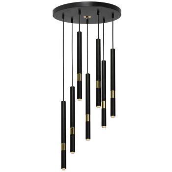Monza 7-Light Black and Gold Ceiling Pendant MLP6385