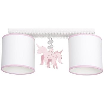 Uni Double Pink and White Semi-Flush Fitting MLP6491