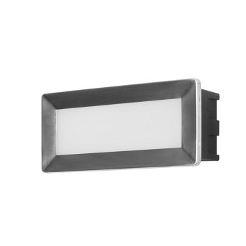 Rect Stainless Steel LED IP65 Large Outdoor Recessed Wall Light PX-0540-ALU