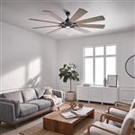 Gentry XL LED Weathered Zinc Ceiling Fan Reversible Blades KLF-GENTRY-85-WZ
