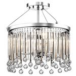 Piper Polished Chrome And Crystal 3 Light Semi-Flush KL-PIPER-SF-PC