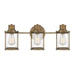 Riggs IP44 Rated Weathered Brass Bathroom Triple Wall Light QZ-RIGGS3-BATH-WS