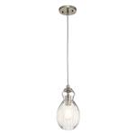 Riviera Brushed Nickel And Clear Glass Pendant KL-RIVIERA-P-C