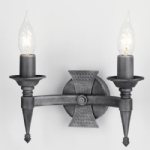 Saxon Black And Silver Double Wall Light SAX2-BLK-SIL
