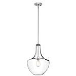 Single Drop Pendant Clear Glass Chrome Finish KL-EVERLY-P-M-CH