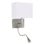 Hotel Double Satin Silver Wall Light 6519SS