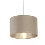 Drum 28CM Taupe Velvet With Silver Inner Lampshade 21027TA