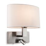 Webster Brushed Steel Two Light Switched Wall light 4938BS