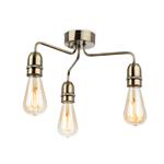 LeonThree Light Ceiling Fitting Antique Brass 2883AB