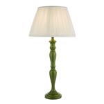 Caycee Green Wood Table Lamp & Ivory Shade Cay4224+ULY1815