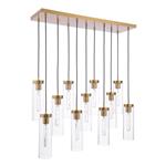 Jodelle Bronze And Clear Ribbed Glass 11 Light Linear Pendant JOD4863