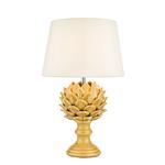 Violetta Yellow Ceramic Artichoke Table Lamp & Taupe Shade VIO4226