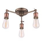 Hal 3 Light Aged Pewter & Copper Industrial Semi Flush Fitting 76124