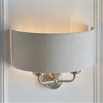 Highclere 2 Light Natural Shade Chrome Wall Fitting 94403