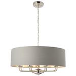 Highclere 8 Light Nickel with Charcoal Shade Pendant 94415