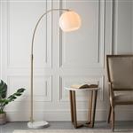 Otto Brushed Brass/Opal White Marble Arched Floor Lamp 76613