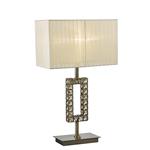 Florence Antique Brass Rectangular Table Lamp with Cream Shade IL31532