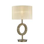Florence Circular Antique Brass Table Lamp with Cream Shade IL31530