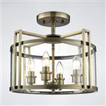 Eaton Antique Brass 4 Light Semi-Flush Ceiling Lantern IL31091