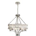 Vivienne 6 Arm Polished Nickel And Crystal Pendant Ceiling Fitting IL31819