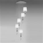 Tiffany Chrome Contemporary Stairwell Cluster Pendant Light M3857