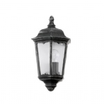 Navedo Black Silver Half Lantern Outdoor Wall Light 93459