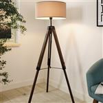 Lantada Dark Nut Wood Adjustable Floor Lamp 94326