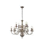 Faizah Large Pewter Tiered 12 Light Flemish Fitting FRA520