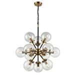 Pascale Black and Antique Gold 12 Light Ceiling Pendant FRA348