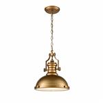 Vista Industrial Antique Gold Domed Ceiling Pendant Fitting PCH181