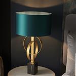 Antique Gold Leaf With Teal Shade Table Lamp Aeonium-TAGT
