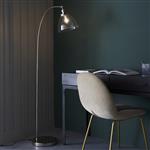 Bright Nickel Floor Lamp With Glass Shade Abies-F