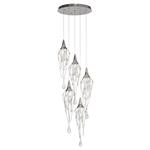 Reno 5 Light Chrome And Glass Ceiling Cluster Pendant LT30728