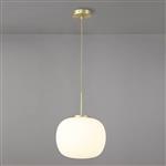 Hartford Satin Gold And Frosted White Large Pendant LT31534