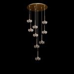 Ohio French Gold And Crystal 9 Light Ceiling Cluster Pendant LT32967