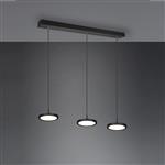 Tray LED Black Dimmable Ceiling 3 Bar Pendant 340910332