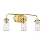 Brushed Brass IP44 Rated Bathroom Triple Wall Light QN-BRAELYN3-BB