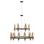 Carbon Black With Deluxe Gold 18 Light Chandelier QN-WILLOW18-CBK