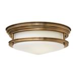 IP44 Rated Brushed Bronze Flush Opal Bathroom Ceiling 2 Light QN-HADRIAN-FS-BR-OPAL