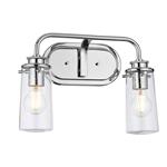 IP44 Rated Polished Chrome Double Bathroom Wall Light QN-BRAELYN2-PC