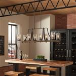 Oak And Grey Steel 8 Light Ceiling Fitting QN-ANGELO8-ISLE