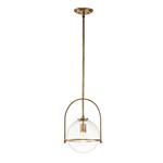 Single Ceiling Pendant Clear Glass Heritage Brass QN-SOMERSET-P-C-HB